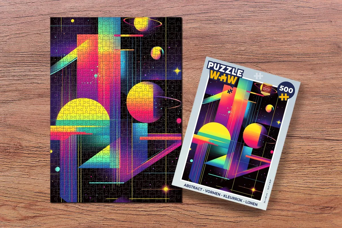 PuzzleWow Abstract Legpuzzel 500 Stuks - Kleurrijk