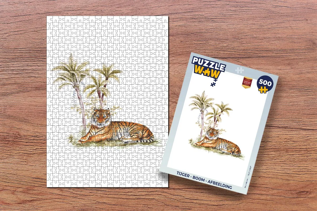 PuzzleWow Tijger Boom Legpuzzel 500 Stuks - Multicolor