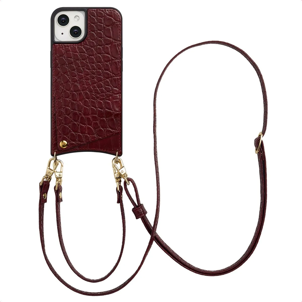 Selencia Hoesje iPhone 14/13 Croco Burgundy