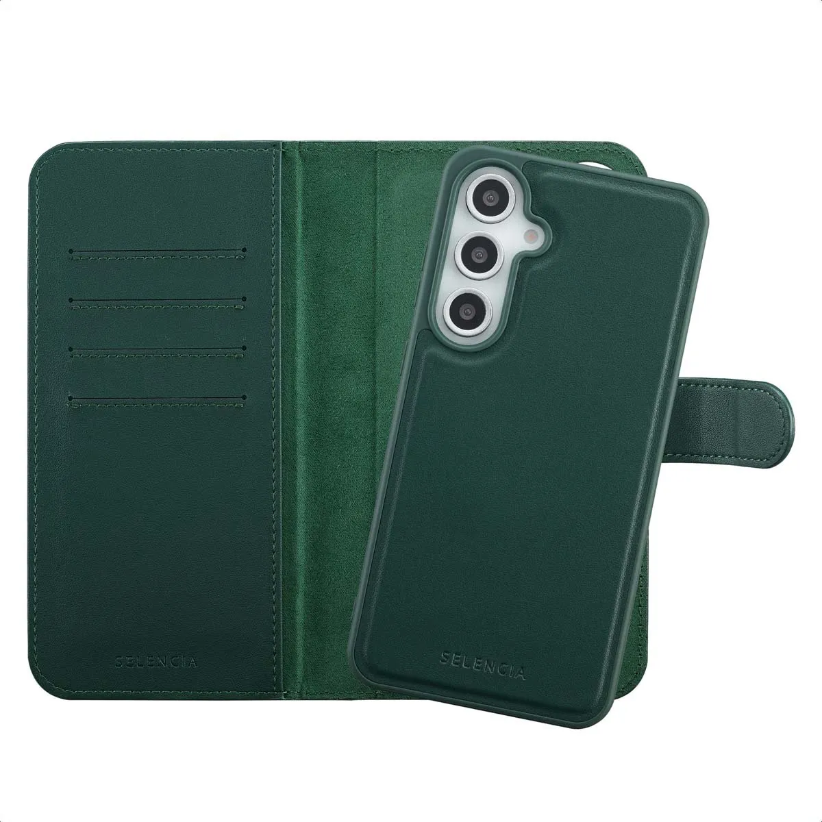 Selencia Hoesje Samsung Galaxy S24 FE - Groen - 6 Pasjes