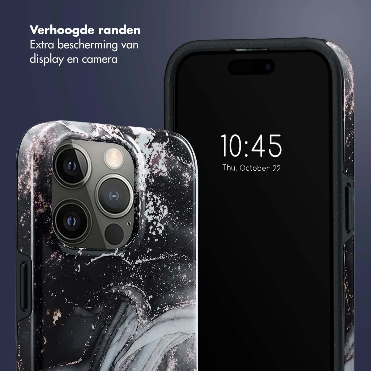 Selencia Hoesje iPhone 15 Pro Chic Marble Black