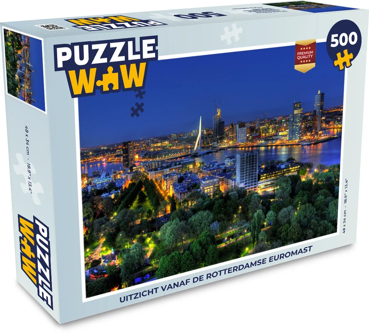 PuzzleWow Rotterdam Skyline Legpuzzel 500 Stuks - Multicolor