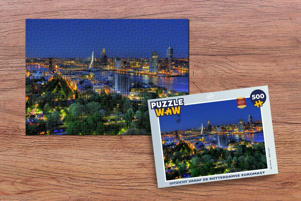 PuzzleWow Rotterdam Skyline Legpuzzel 500 Stuks - Multicolor