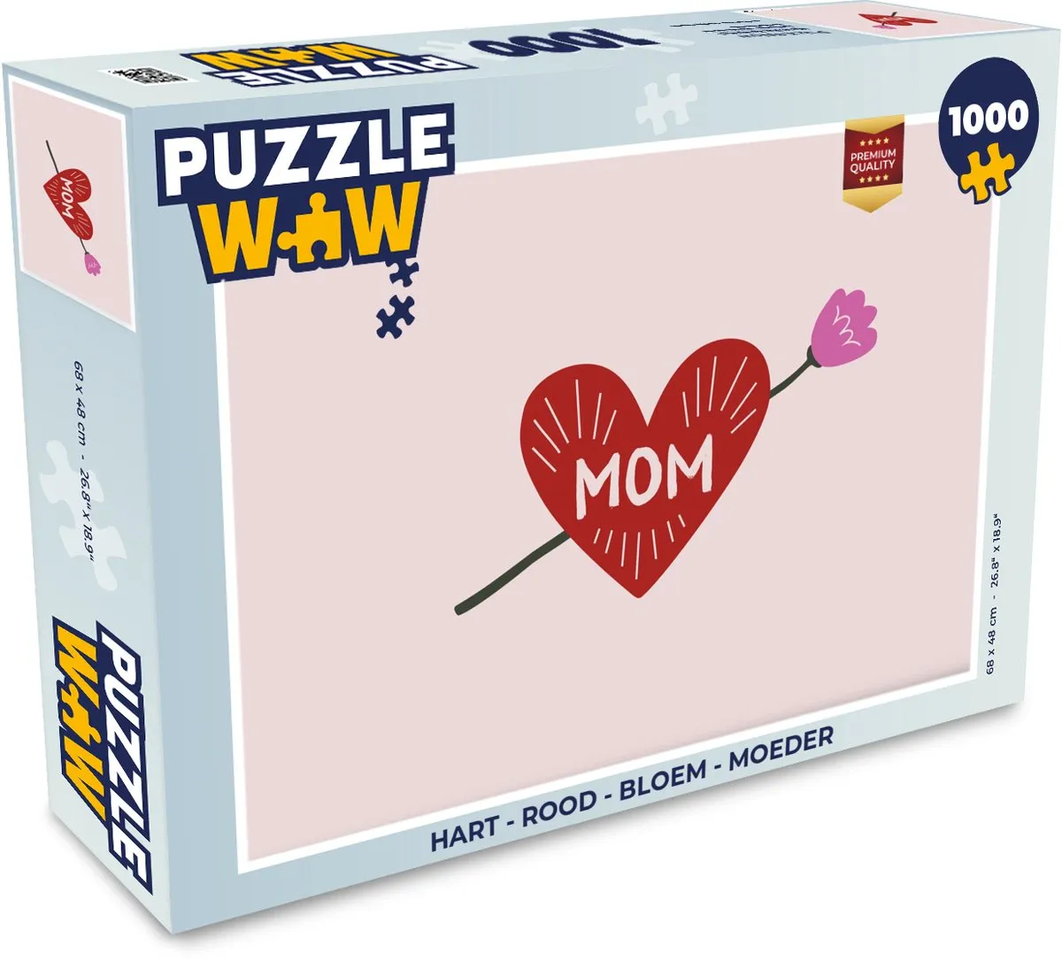 PuzzleWow Hart Bloem Legpuzzel 1000 Stuks - MPN 8721179510405