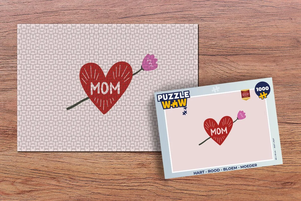 PuzzleWow Hart Bloem Legpuzzel 1000 Stuks - MPN 8721179510405