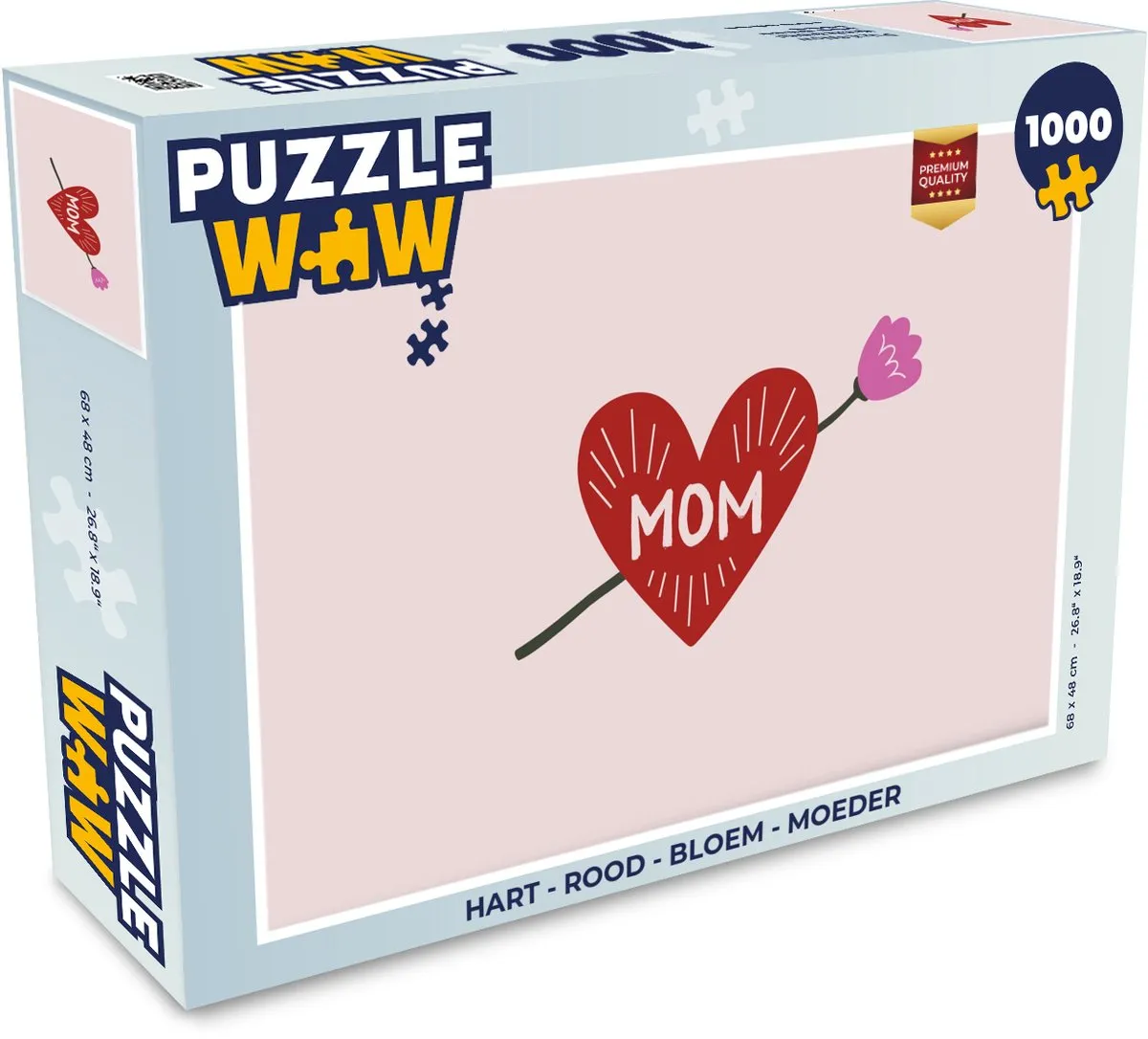 PuzzleWow Hart Bloem Legpuzzel 1000 Stuks - MPN 8721179510405