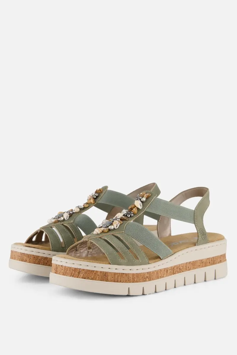 Rieker Sandalen F-Leest groen Synthetisch
