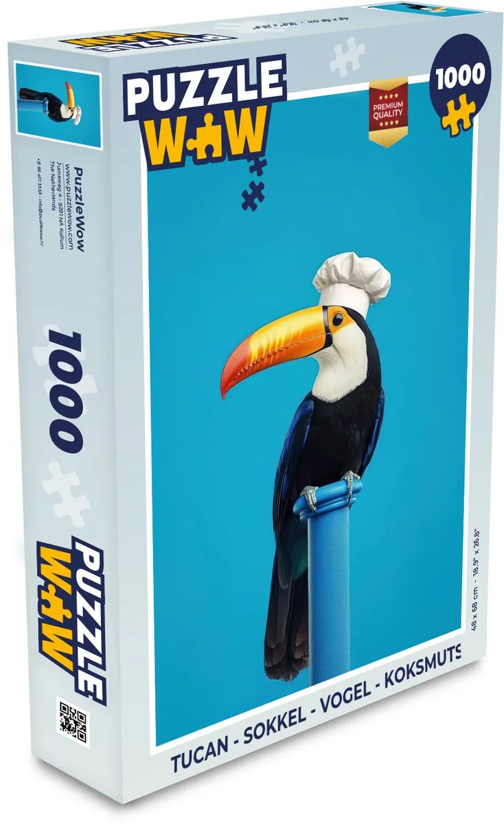 PuzzleWow Tucan Legpuzzel 1000 Stuks - Koksmuts Toekan