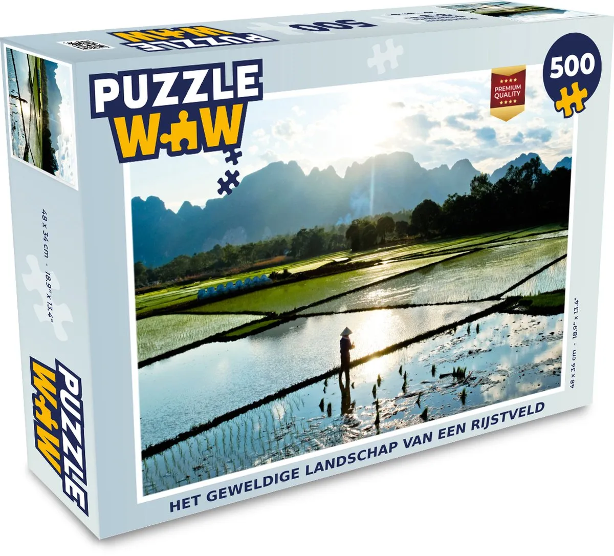 PuzzleWow Legpuzzel 500 Stuks - Rijstveld Multicolor