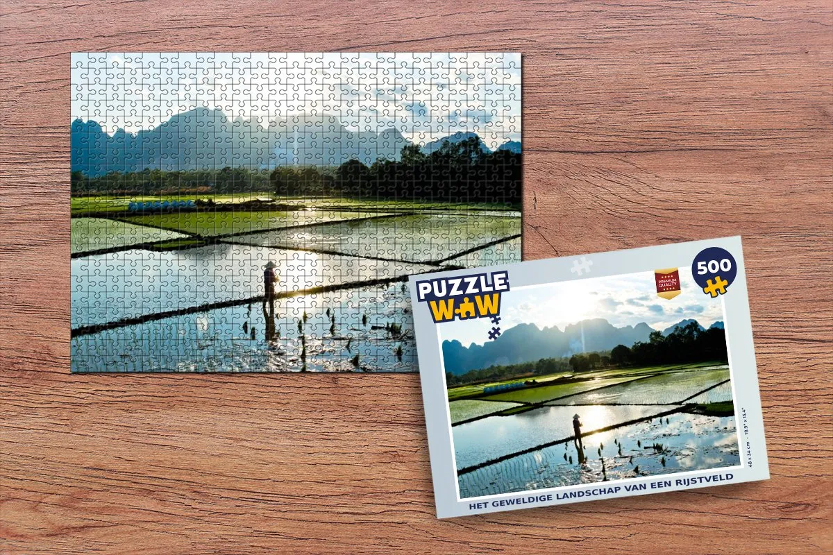 PuzzleWow Legpuzzel 500 Stuks - Rijstveld Multicolor