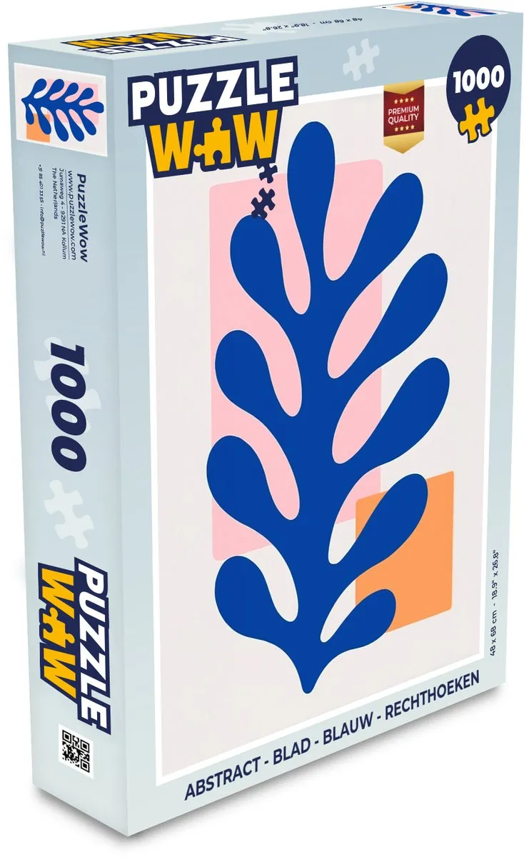 PuzzleWow Abstract Legpuzzel 1000 Stuks - Blauw