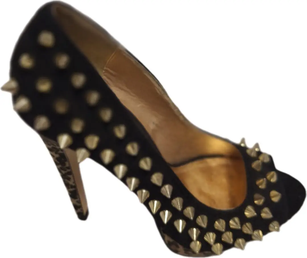 BLINK-PUMP-LEOPARD-STUDS-BLACK/CAMEL-SIZE 36