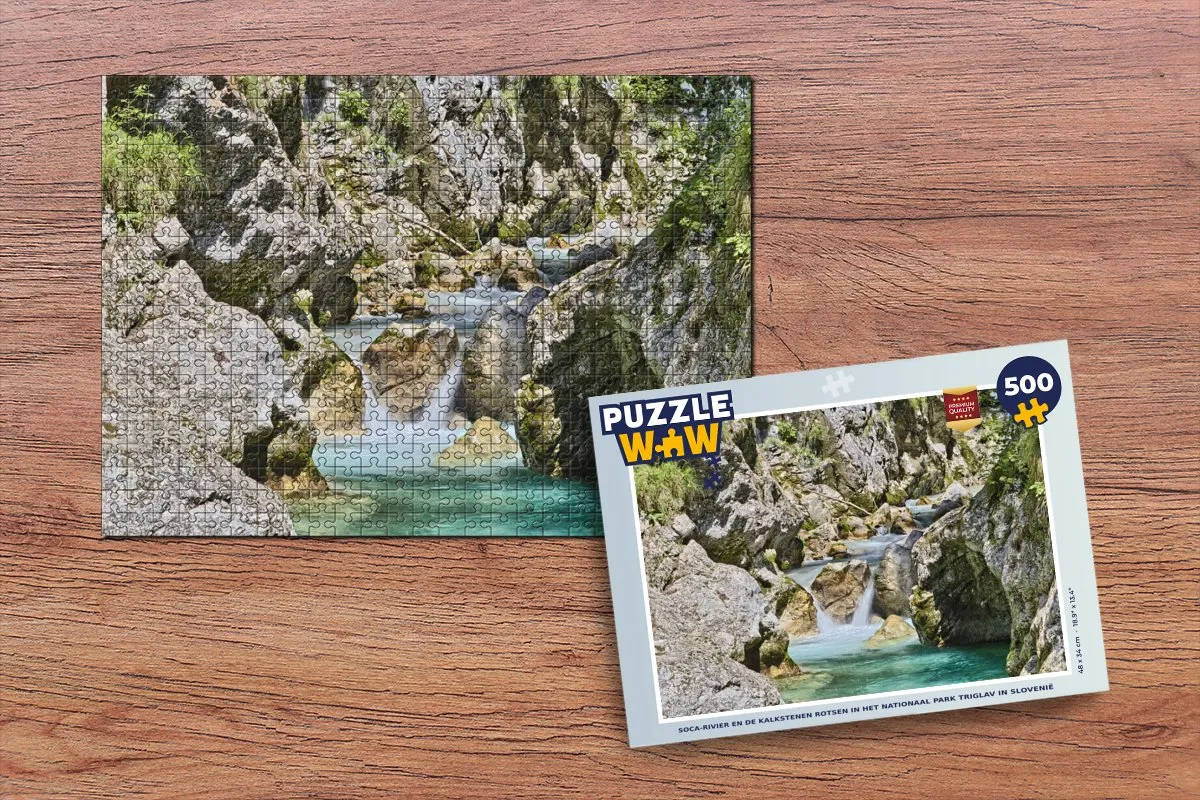 PuzzleWow Legpuzzel Soca-rivier Triglav 500 Stuks - Multicolor