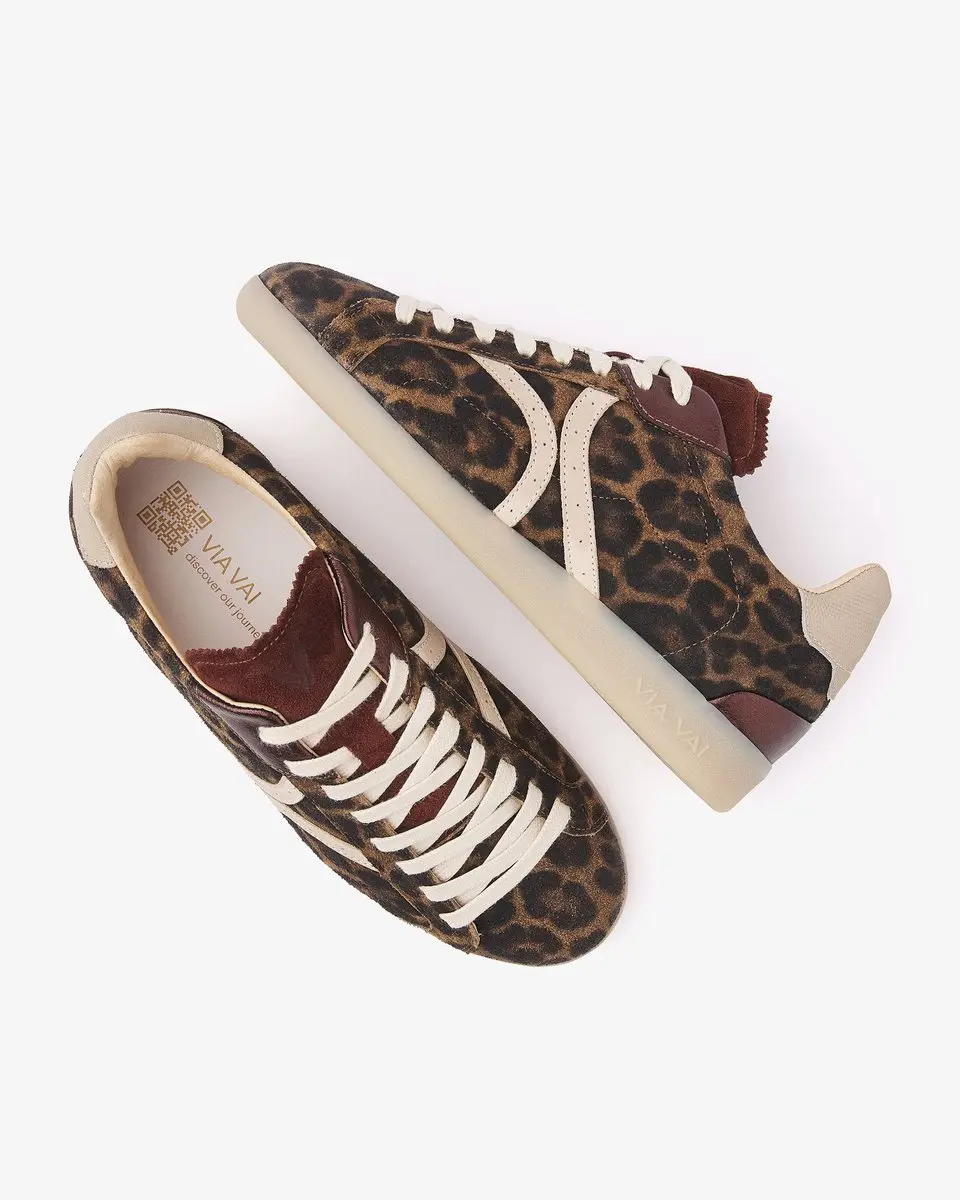VIA VAI Nilla Khloe Sneakers - Leer & Luipaard 42