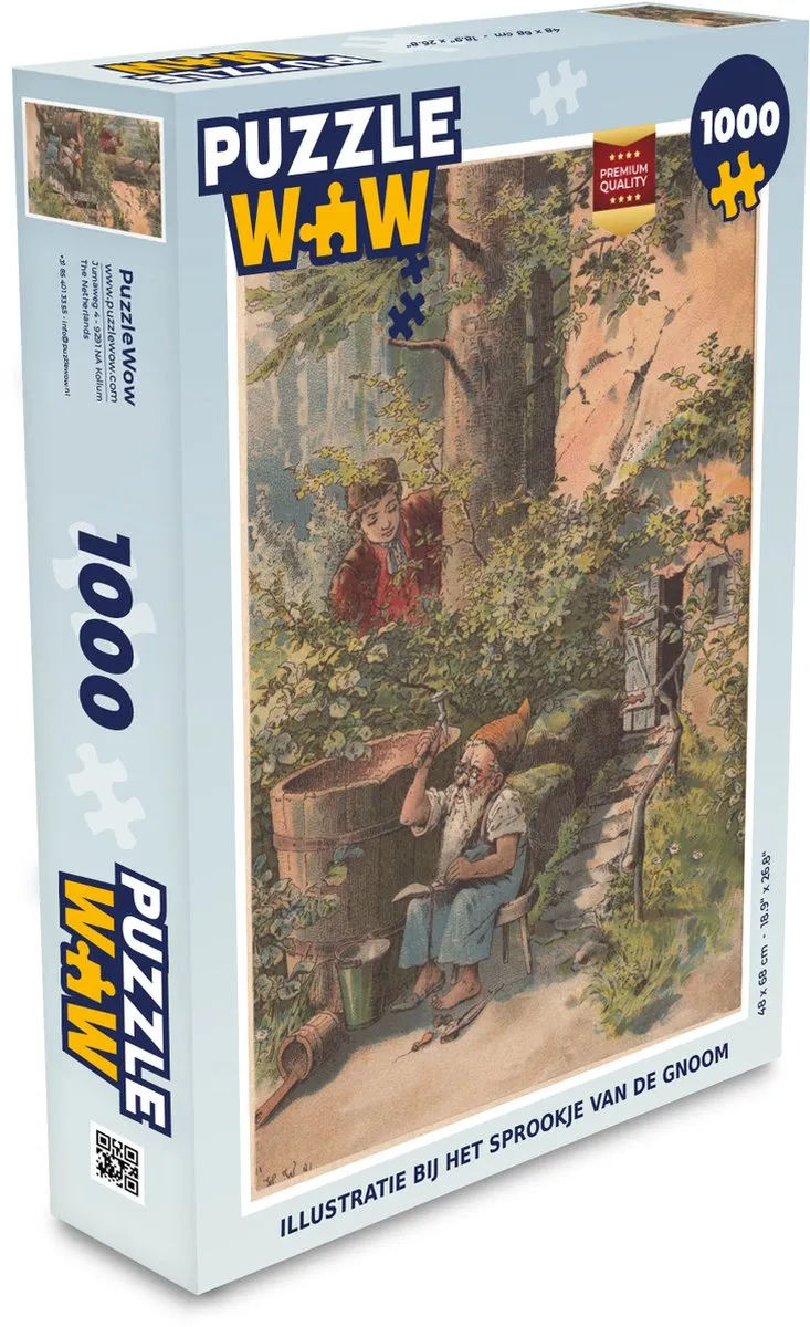 PuzzleWow Legpuzzel Kabouter 1000 Stuks - Multicolor