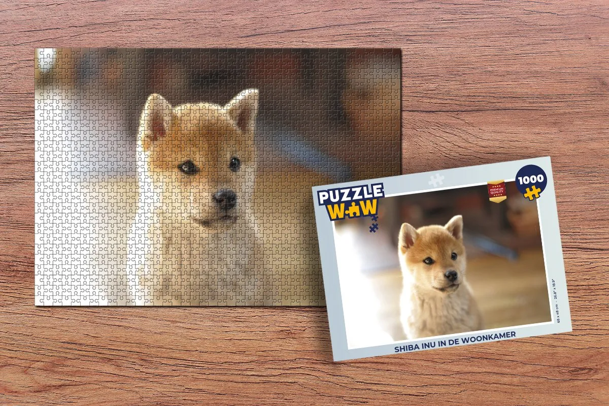 PuzzleWow Legpuzzel Shiba Inu Woonkamer 1000 Stuks - Multicolor