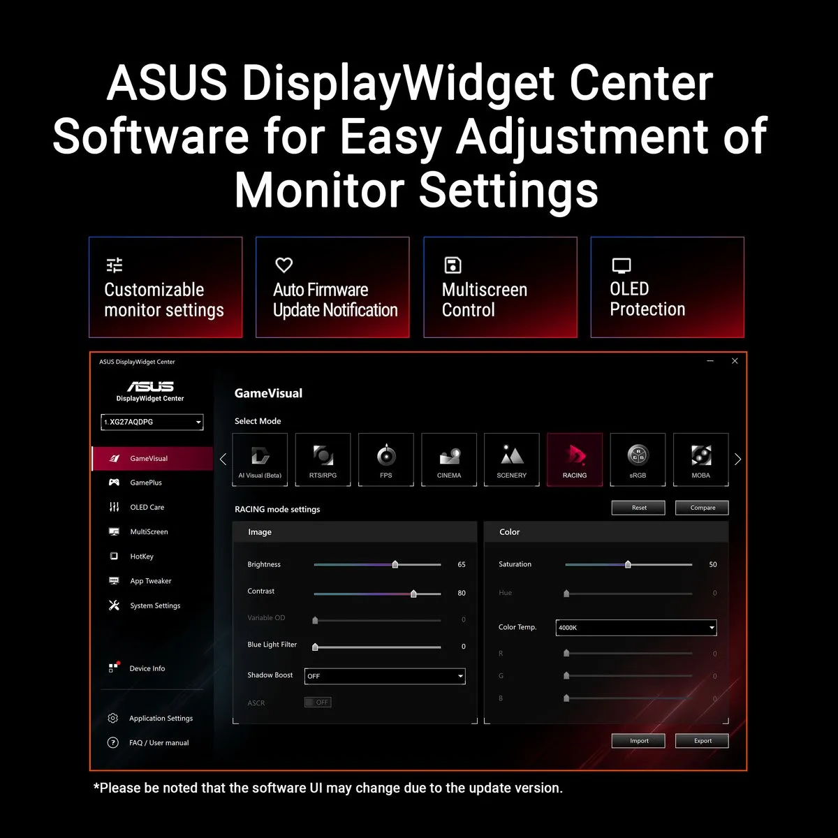 ASUS ROG Swift PG32UCDMZ OLED Gaming Monitor 4K 240Hz - 32 inch