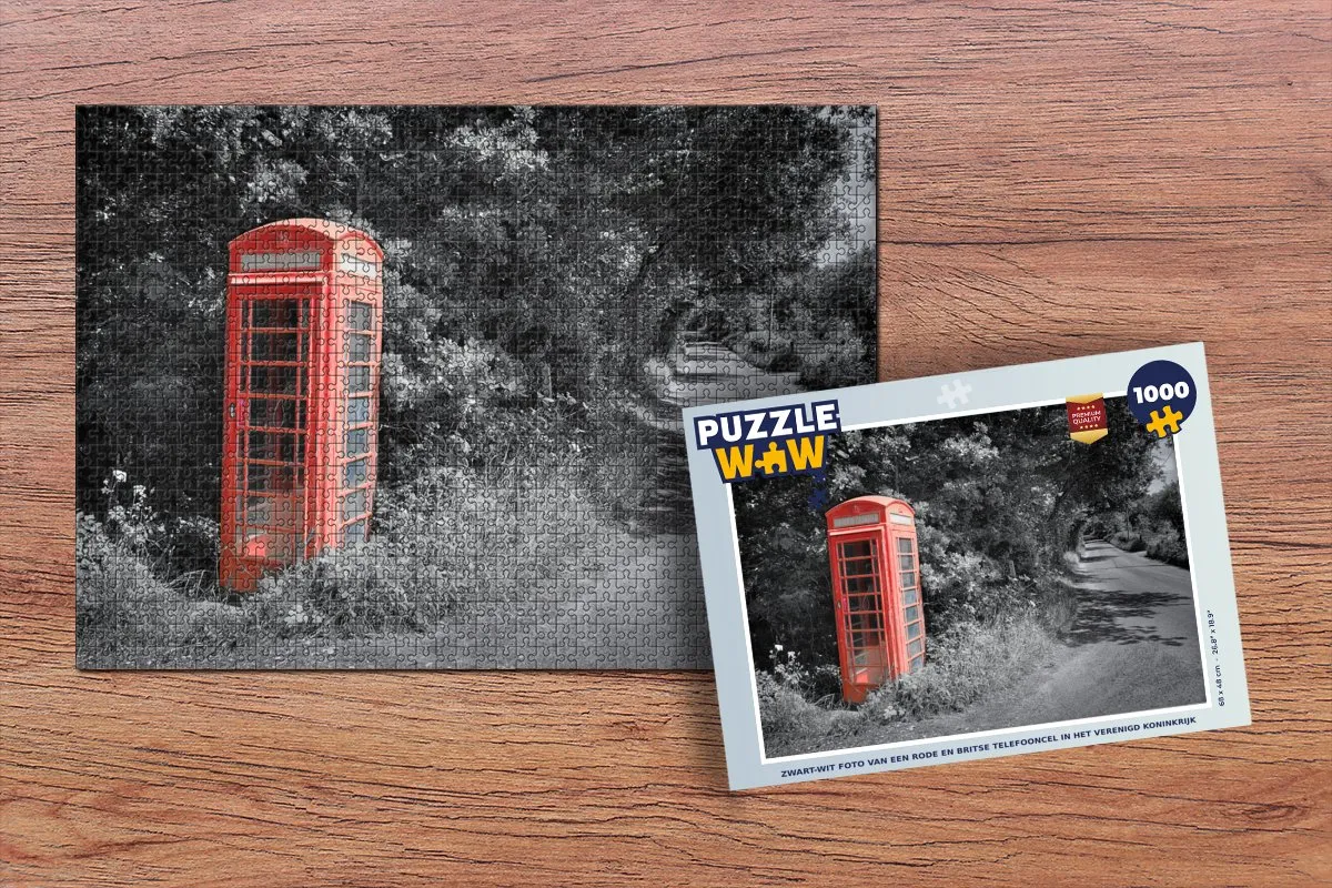 PuzzleWow Legpuzzel 1000 Stuks - Britse Telefooncel Multicolor