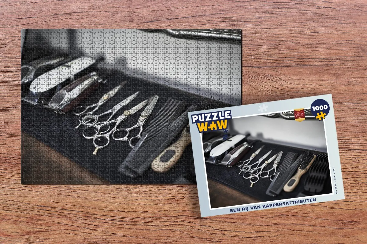 PuzzleWow Legpuzzel 1000 Stuks - Kappersattributen Multicolor