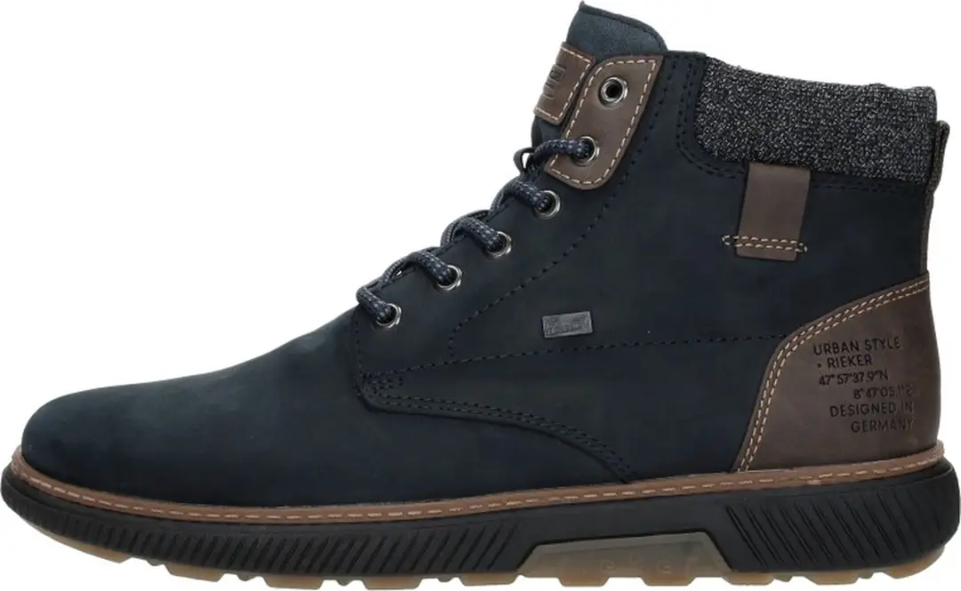 Rieker Tex Veterboots Nubuck - Blauw - Maat 43