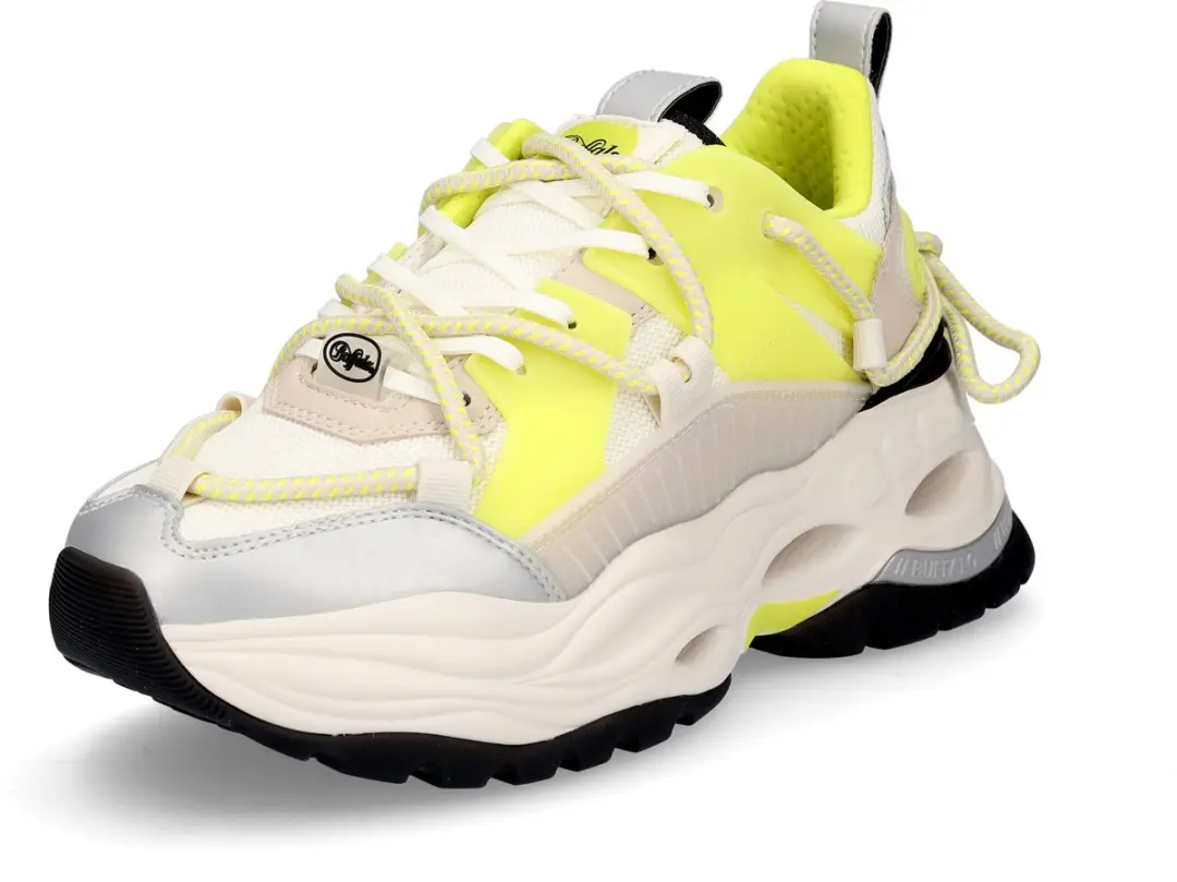 Buffalo dames sneaker Triplet Lace crème limoen
