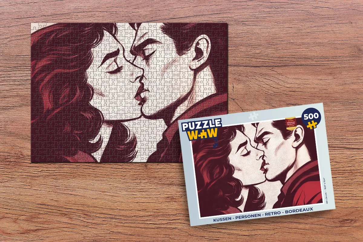 PuzzleWow Personen Retro Legpuzzel 500 Stuks - Bordeaux Kussen