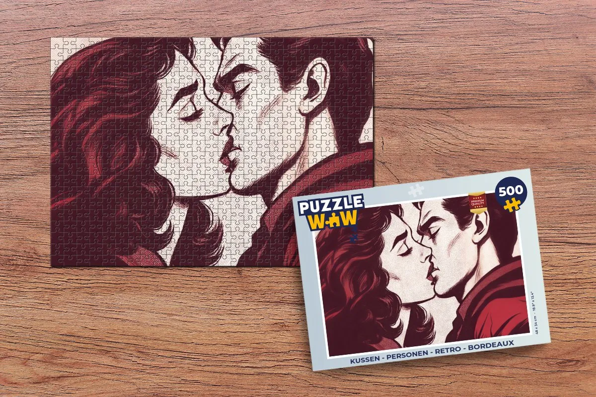 PuzzleWow Personen Retro Legpuzzel 500 Stuks - Bordeaux Kussen