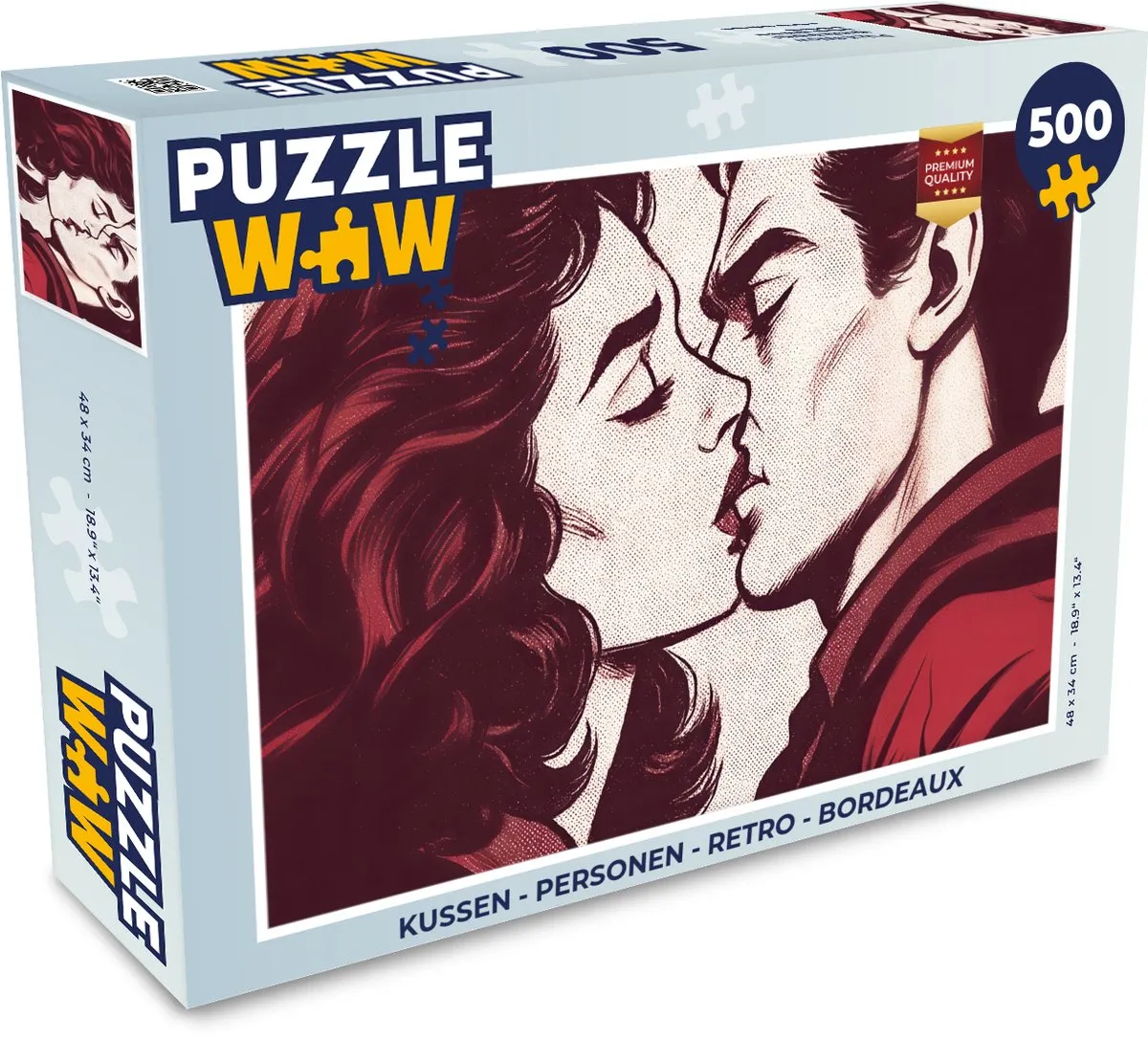 PuzzleWow Personen Retro Legpuzzel 500 Stuks - Bordeaux Kussen