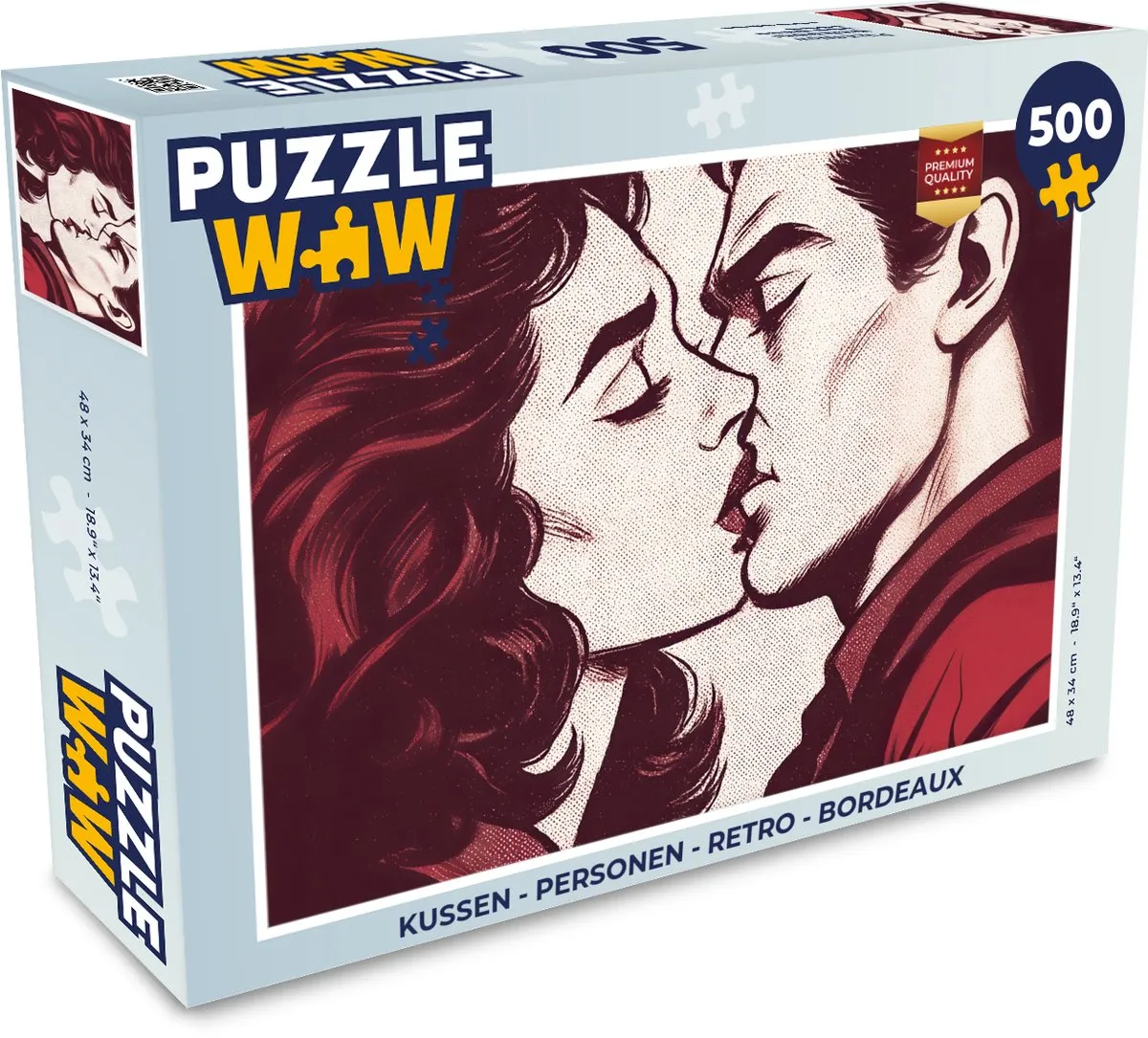 PuzzleWow Personen Retro Legpuzzel 500 Stuks - Bordeaux Kussen