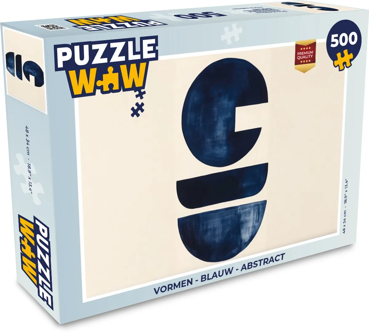 PuzzleWow Abstract Vormen Puzzel 500 Stuks - Blauw