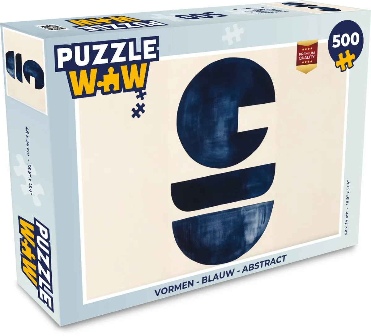 PuzzleWow Abstract Vormen Puzzel 500 Stuks - Blauw