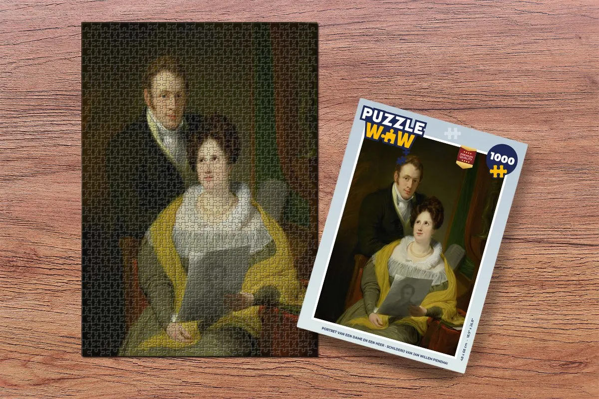 PuzzleWow Legpuzzel Portret van een dame en een heer 1000 Stuks - Multicolor