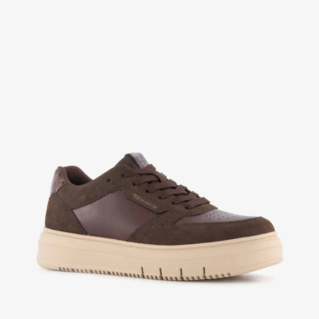 Tamaris dames sneakers donkerbruin