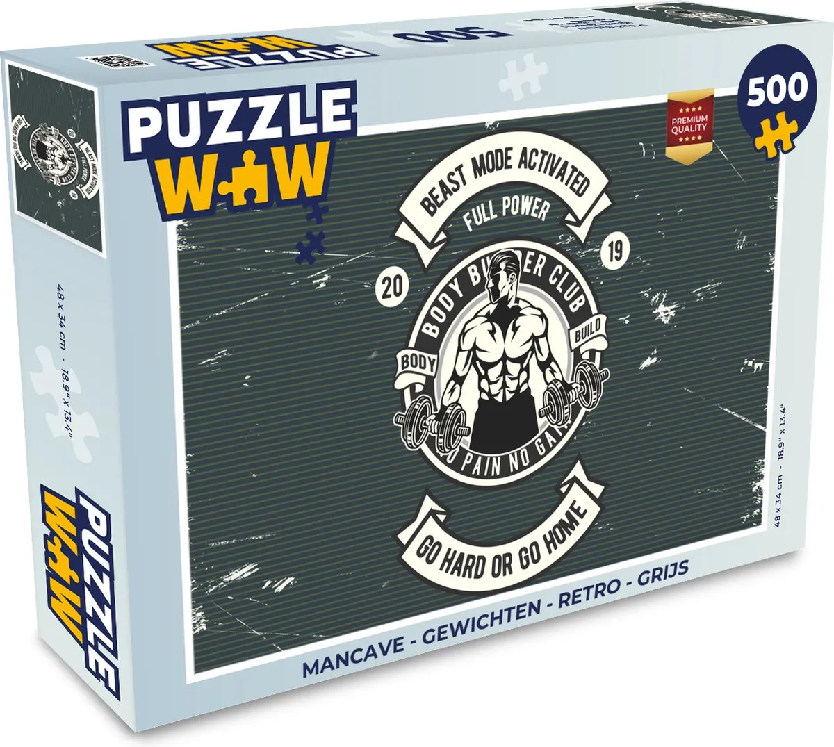 PuzzleWow Mancave Legpuzzel 500 Stuks - Multicolor