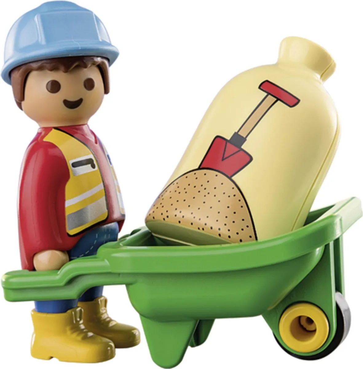Playmobil 1.2.3 Bouwvakker met kruiwagen 70409 - Multicolor