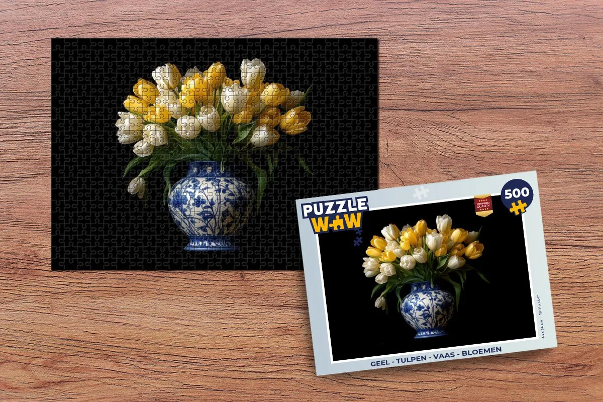 PuzzleWow Legpuzzel 500 Stuks - Tulpen Geel