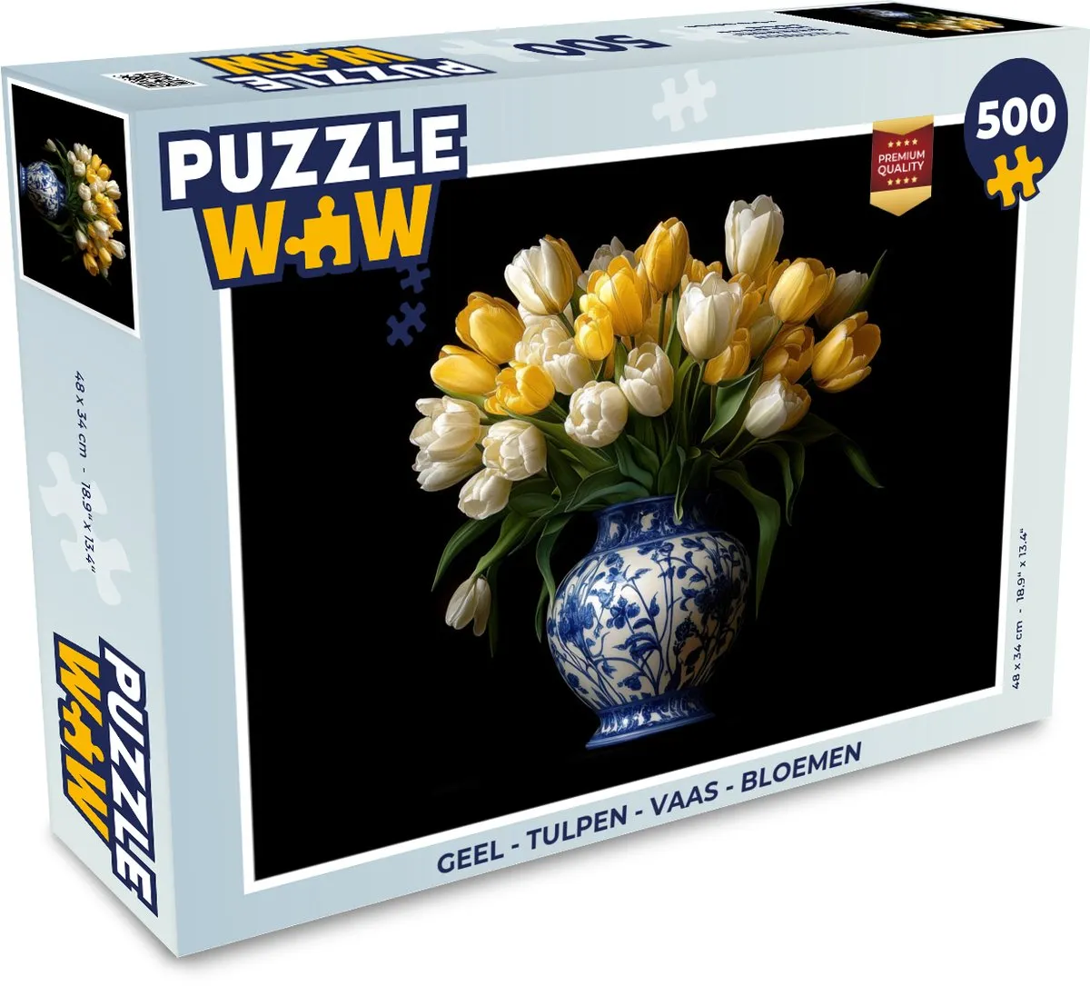 PuzzleWow Legpuzzel 500 Stuks - Tulpen Geel