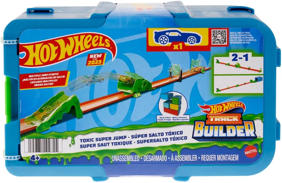 Hot Wheels Track Builder Racebaan - Blauw/ Groen/ Oranje - afbeelding 3 van 5