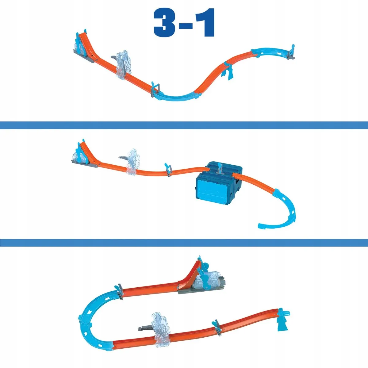 Hot Wheels Track Builder Racebaan - Blauw/ Groen/ Oranje - afbeelding 2 van 5