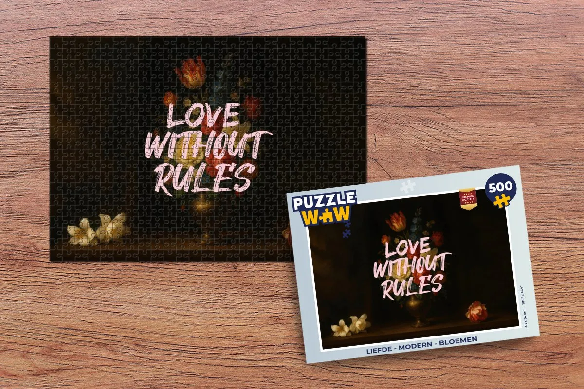 PuzzleWow Liefde Modern Bloemen Legpuzzel 500 Stuks - Love without rules