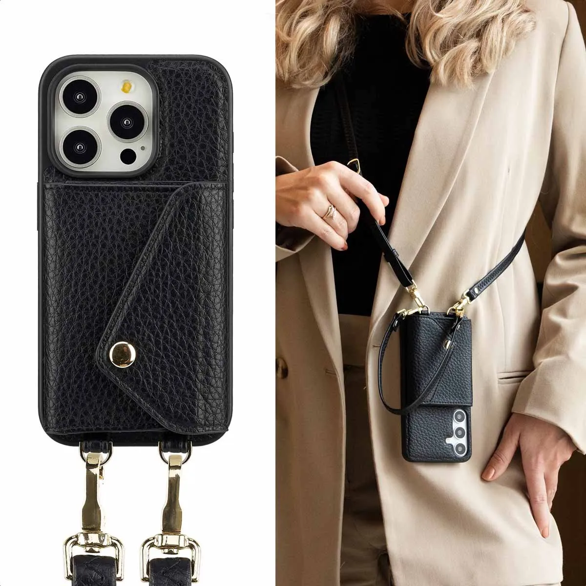 Selencia Hoesje iPhone 15 Pro - Zwart