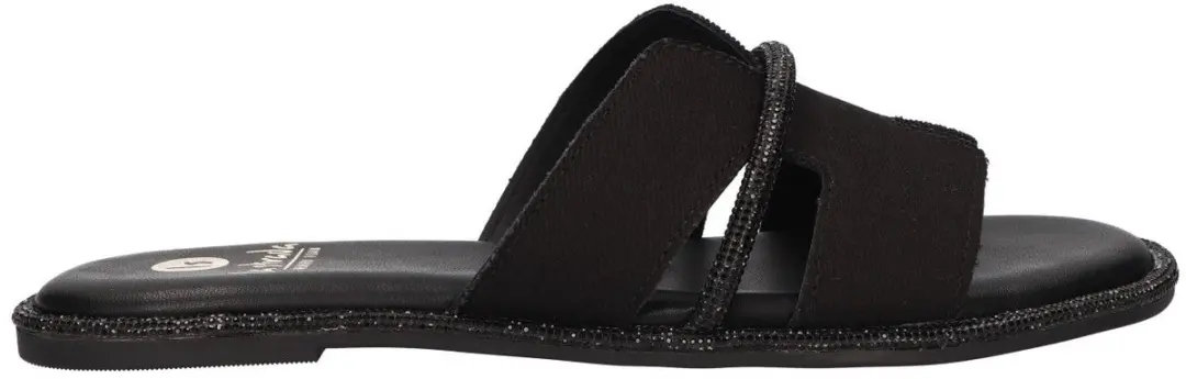 La Strada Slipper Zwart Textiel
