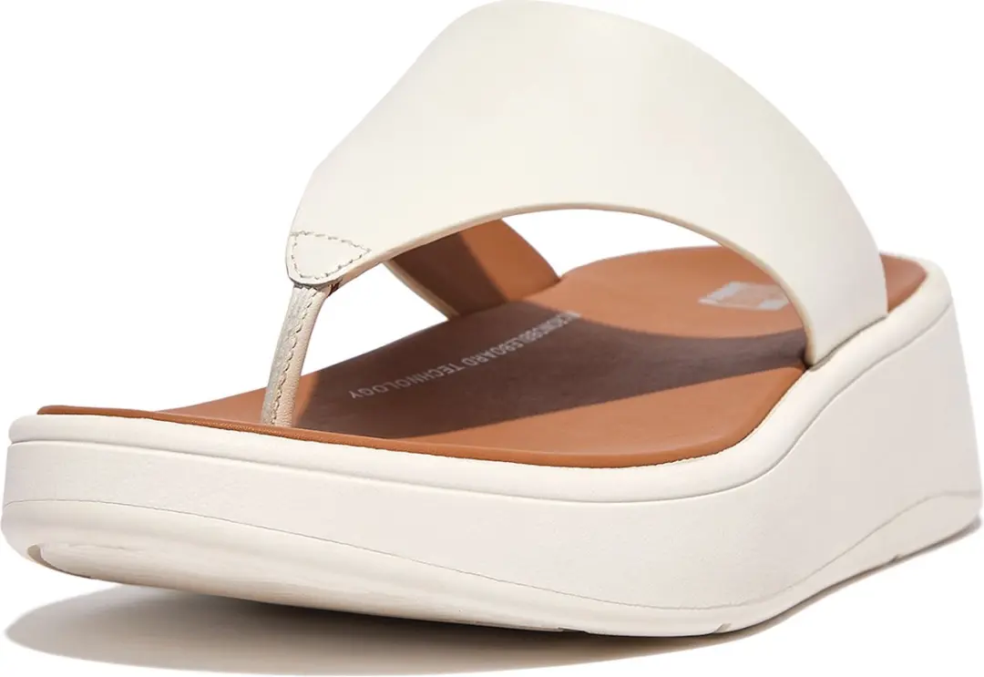 FitFlop F-Mode Leather Teenslipper 41 - Beige - afbeelding 2 van 4