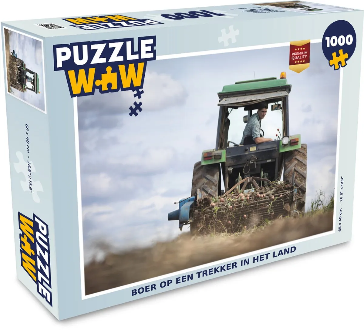 PuzzleWow Trekker Boer Wolken Legpuzzel 1000 Stuks - Multicolor