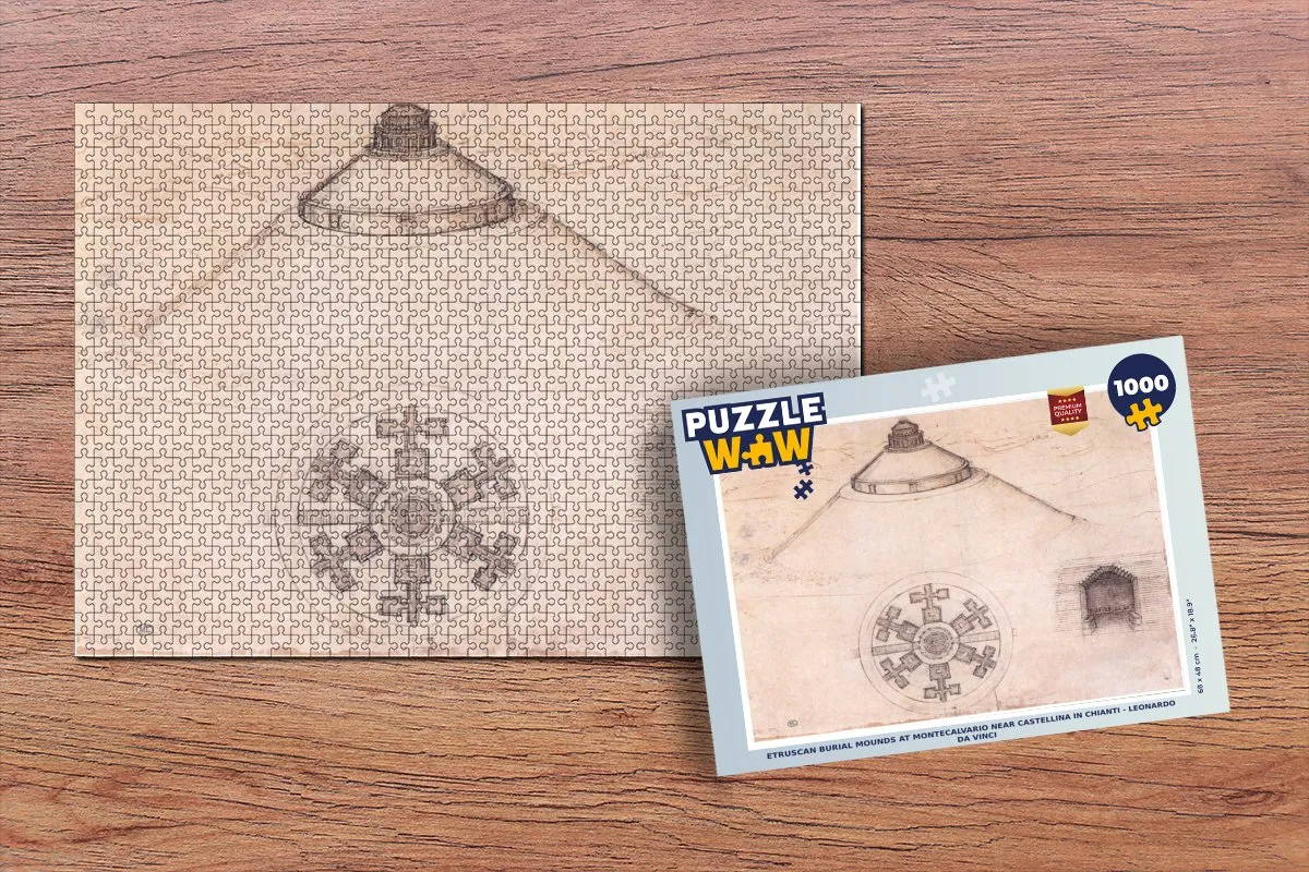 PuzzleWow Leonardo da Vinci Montecalvario Legpuzzel 1000 Stuks - Multicolor