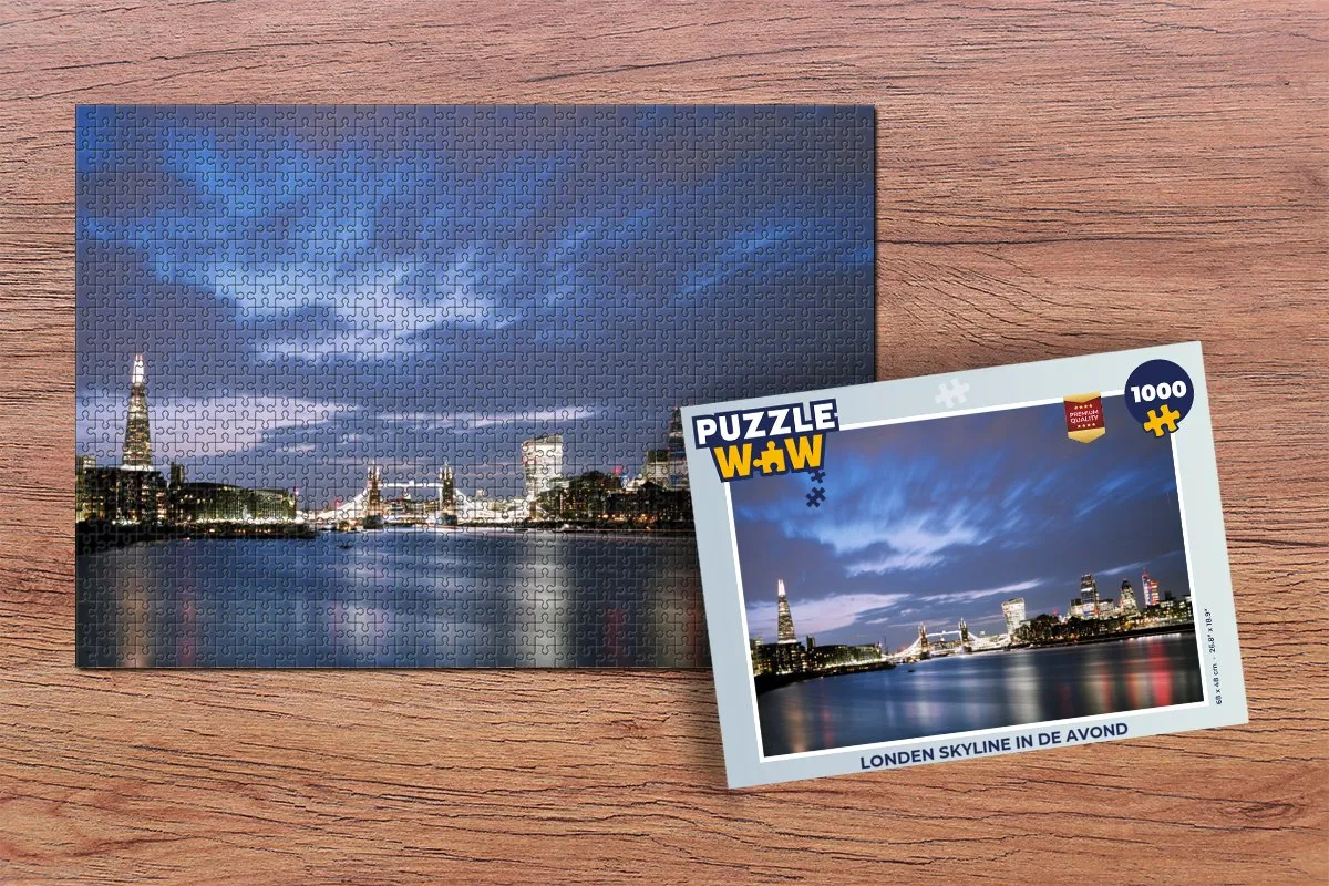 PuzzleWow Londen Skyline Avond Legpuzzel 1000 Stuks - Multicolor