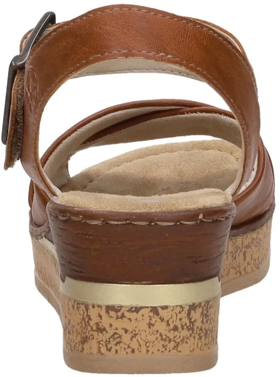 Rieker Sandalen Hak 39596 - Maat 42 - Cognac