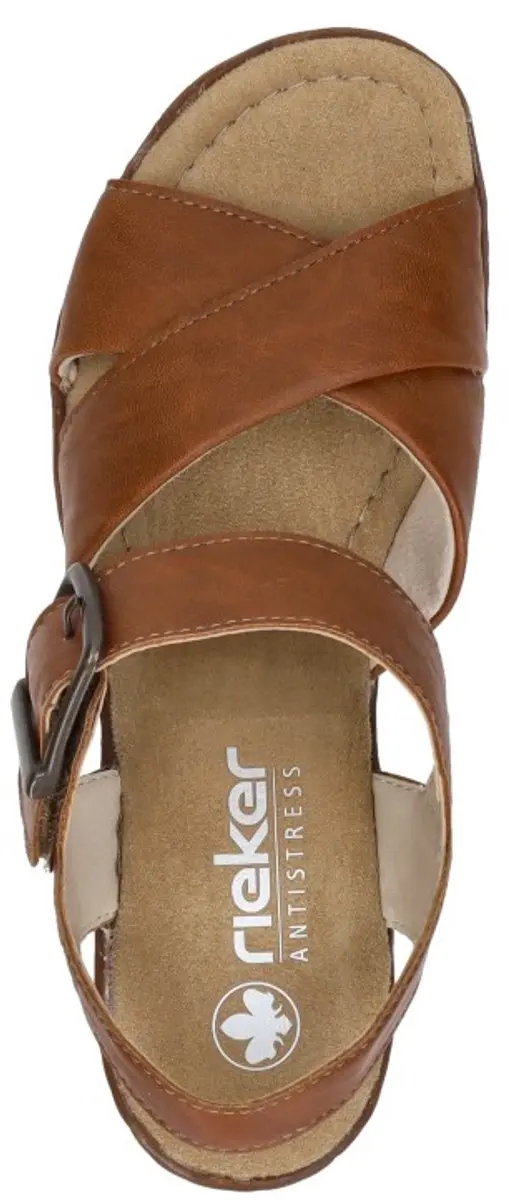 Rieker Sandalen Hak 39596 - Maat 42 - Cognac