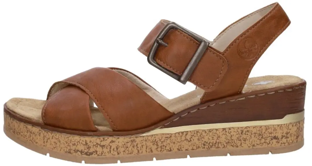 Rieker Sandalen Hak 39596 - Maat 42 - Cognac