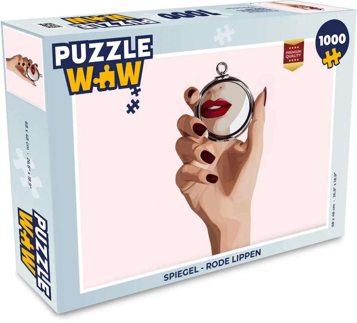 PuzzleWow Spiegel Legpuzzel 1000 Stuks - Rode Lippen
